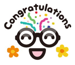 Simple glasses English sticker #9276399