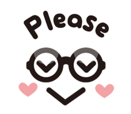 Simple glasses English sticker #9276400