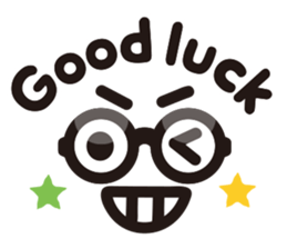 Simple glasses English sticker #9276404