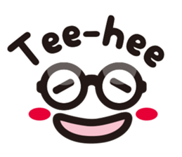 Simple glasses English sticker #9276406