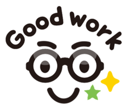 Simple glasses English sticker #9276408