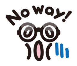 Simple glasses English sticker #9276409