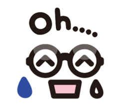 Simple glasses English sticker #9276411