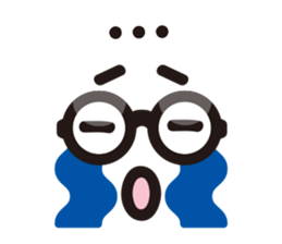 Simple glasses English sticker #9276412