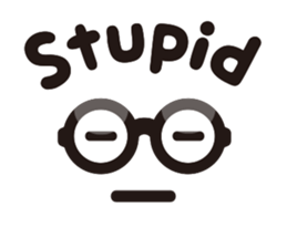 Simple glasses English sticker #9276416