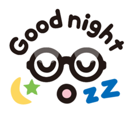 Simple glasses English sticker #9276417