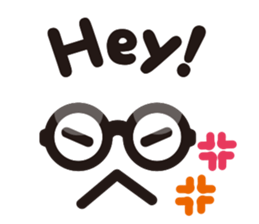 Simple glasses English sticker #9276418