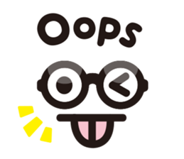 Simple glasses English sticker #9276419