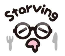 Simple glasses English sticker #9276421