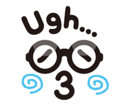 Simple glasses English sticker #9276422