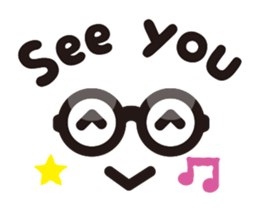 Simple glasses English sticker #9276423