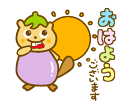 Beaver wasabi and eggplant sticker #9279240