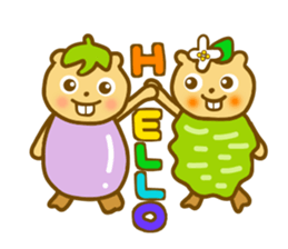 Beaver wasabi and eggplant sticker #9279246