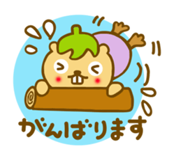 Beaver wasabi and eggplant sticker #9279253