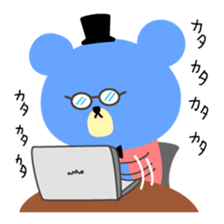 Kawaii blue bear2 sticker #9284280