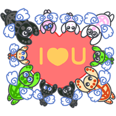 Cute Tortoises Family