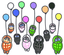 Cute Tortoises Family sticker #9290418