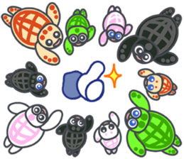 Cute Tortoises Family sticker #9290420