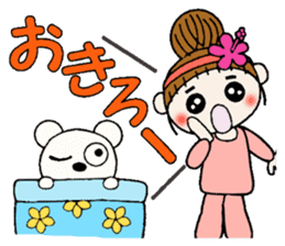 Hawaiian Girl ocyame housewife knitting sticker #9293402