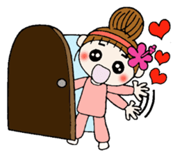 Hawaiian Girl ocyame housewife knitting sticker #9293407