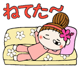 Hawaiian Girl ocyame housewife knitting sticker #9293411