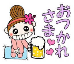 Hawaiian Girl ocyame housewife knitting sticker #9293435