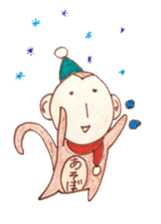 winter monkey sticker #9293575