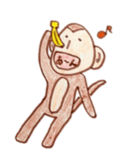 winter monkey sticker #9293583