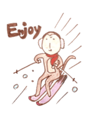 winter monkey sticker #9293593
