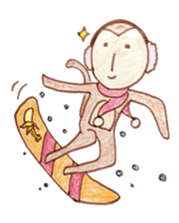 winter monkey sticker #9293594