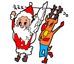 Santa Claus and Raindeer Sticker sticker #9294828