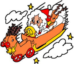 Santa Claus and Raindeer Sticker sticker #9294834