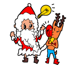 Santa Claus and Raindeer Sticker sticker #9294836