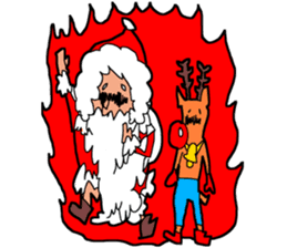 Santa Claus and Raindeer Sticker sticker #9294837
