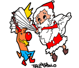 Santa Claus and Raindeer Sticker sticker #9294853