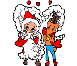 Santa Claus and Raindeer Sticker sticker #9294857