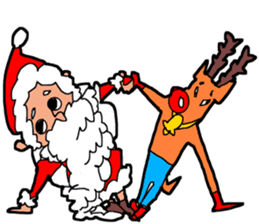 Santa Claus and Raindeer Sticker sticker #9294860
