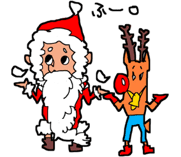 Santa Claus and Raindeer Sticker sticker #9294862