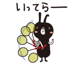 Black rabbit & red bear's Badminton club sticker #9295149