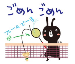 Black rabbit & red bear's Badminton club sticker #9295155