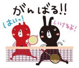 Black rabbit & red bear's Badminton club sticker #9295158