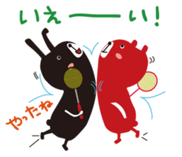 Black rabbit & red bear's Badminton club sticker #9295171