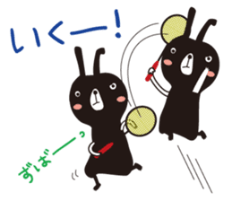 Black rabbit & red bear's Badminton club sticker #9295173