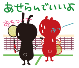 Black rabbit & red bear's Badminton club sticker #9295178