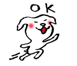 YURU and white dog sticker #9297951