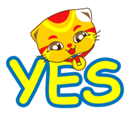 Bluecat the third words-golden cat sticker #9298836