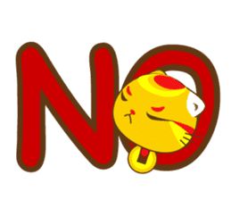 Bluecat the third words-golden cat sticker #9298837