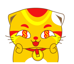 Bluecat the third words-golden cat sticker #9298843