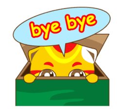 Bluecat the third words-golden cat sticker #9298850