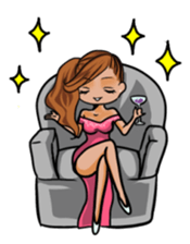 Japanese cute lady sticker sticker #9299011